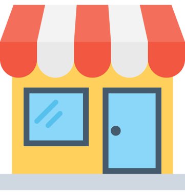 dükkan düz vektör simgesi