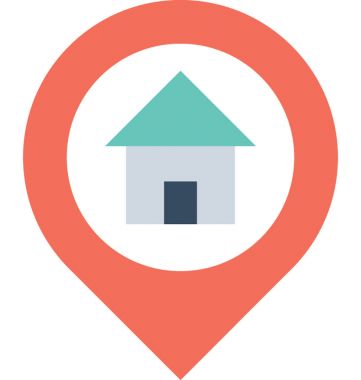 Ev yeri düz vektör simgesi