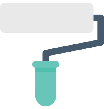 Boya silindiri düz vektör simgesi