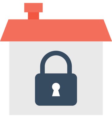 Kilitli House düz vektör simgesi