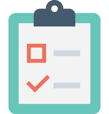 Kontrol Listesi Düz Vektör Simgesi