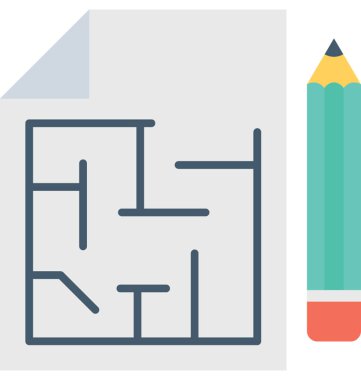 Ev planı düz vektör simgesi