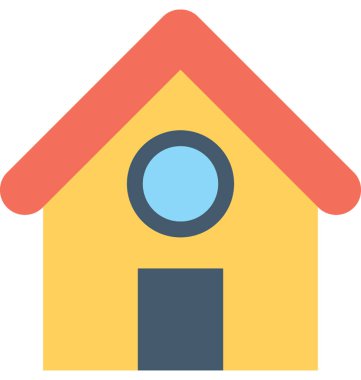 Villa düz vektör simgesi