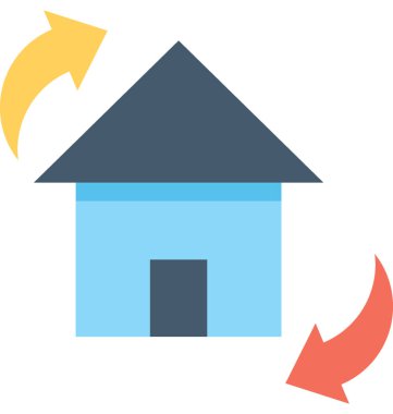 Ev yenileme düz vektör simgesi