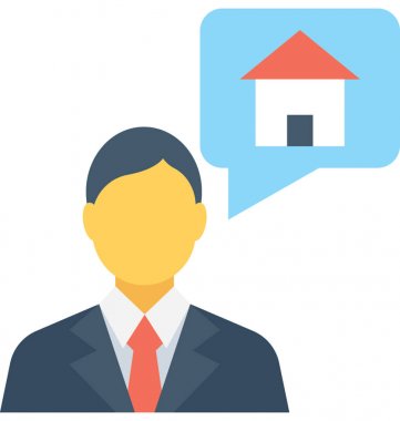 Emlakçı düz vektör simgesi