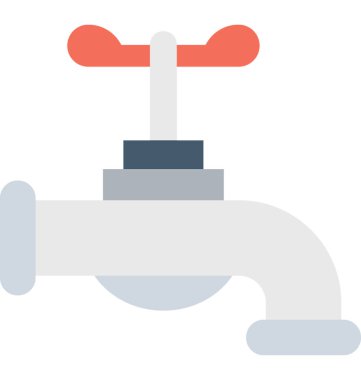 Musluk düz vektör simgesi