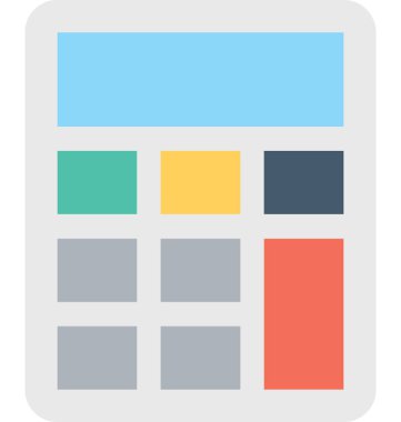 hesap makinesi düz vektör simgesi