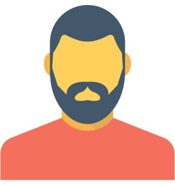 Beyefendi düz vektör simgesi