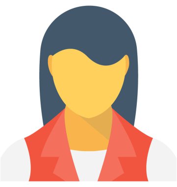 Resepsiyonist düz vektör simgesi