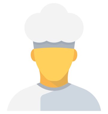 Şef Düz Vektör Simgesi