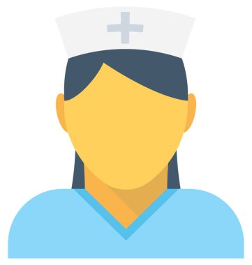 hemşire düz vektör simgesi