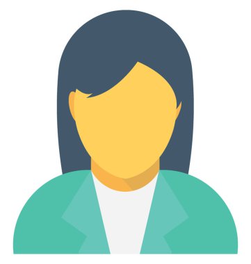 İş kadın düz vektör simgesi