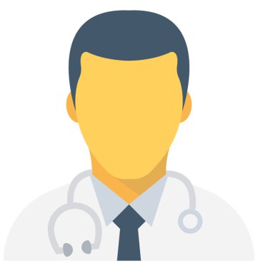 Doktor düz vektör simgesi