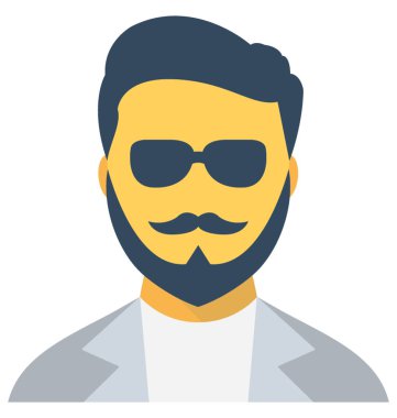 Beyefendi düz vektör simgesi