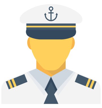 Pilot düz vektör simgesi