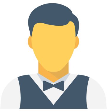 Butler düz vektör simgesi