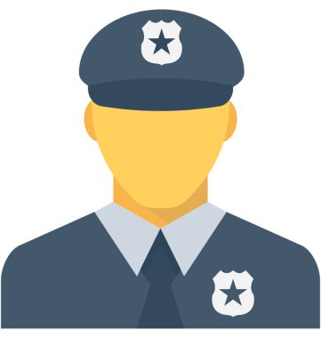 Polis memuru düz vektör simgesi