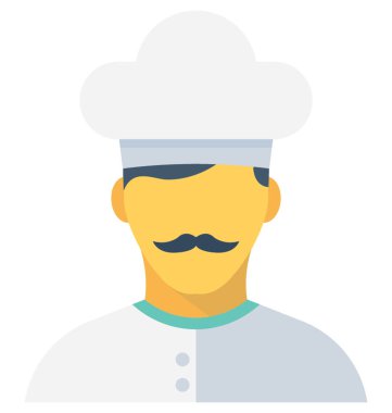 Şef Düz Vektör Simgesi