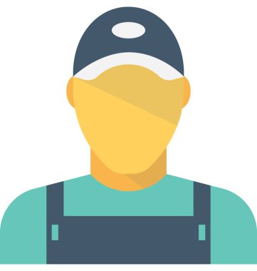 Kurye düz vektör simgesi