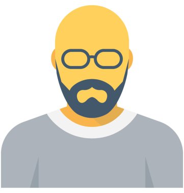 Kel adam düz vektör simgesi