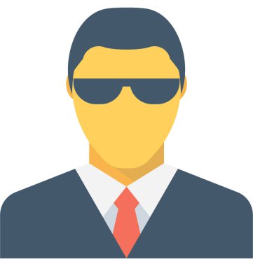 Hacker düz vektör simgesi