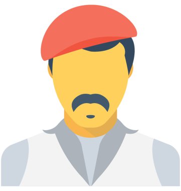 İstemci düz vektör simgesi