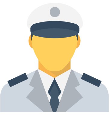 Pilot düz vektör simgesi