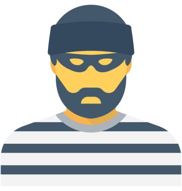 Hacker düz vektör simgesi