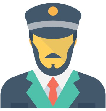 Taksi sürücüsü düz vektör simgesi