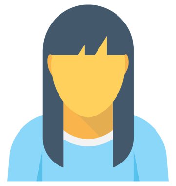 Genç kız düz vektör simgesi