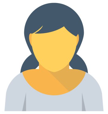 Genç kız düz vektör simgesi