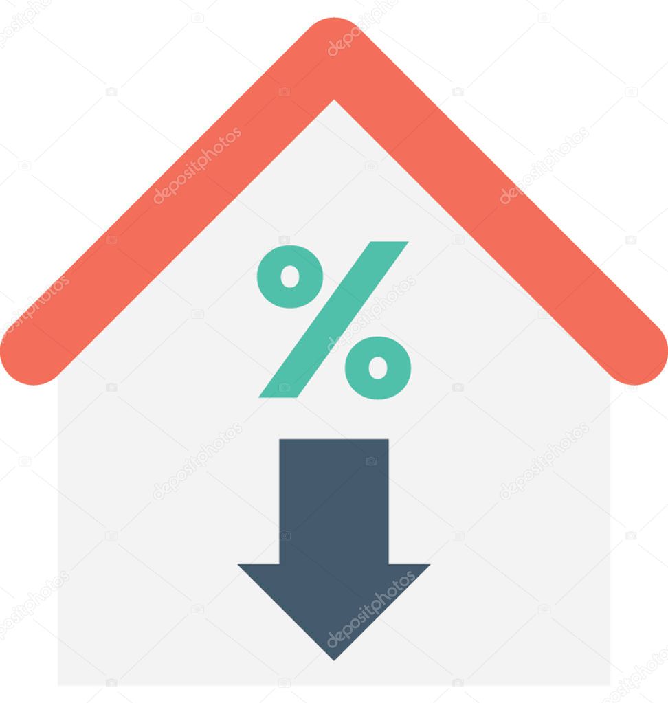 Property Tax Flat Vector Icon