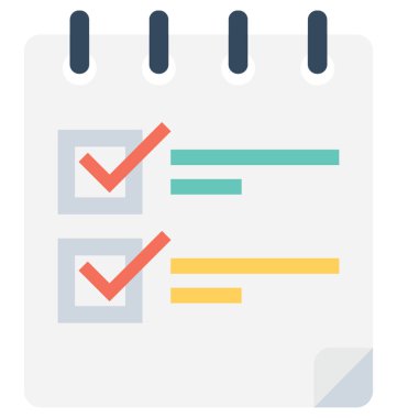 Kontrol Listesi Düz Vektör Simgesi