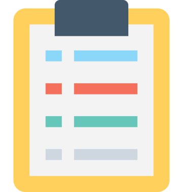 Kontrol Listesi Düz Vektör Simgesi