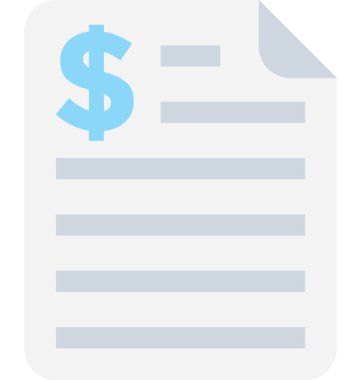 Fatura düz vektör simgesi