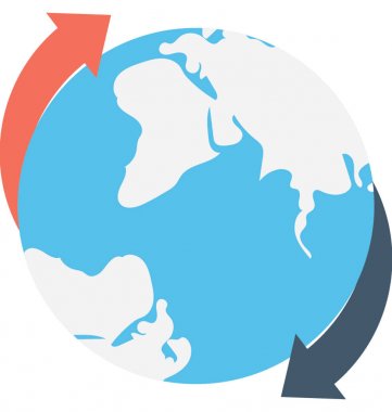 dünya düz vektör simgesi