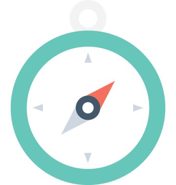 pusula düz vektör simgesi