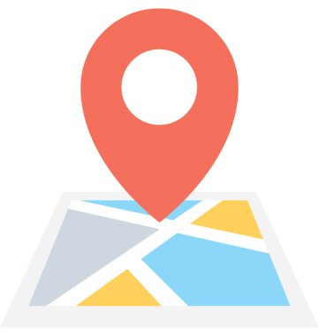 Harita Bulucu düz vektör simgesi