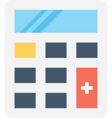 hesap makinesi düz vektör simgesi