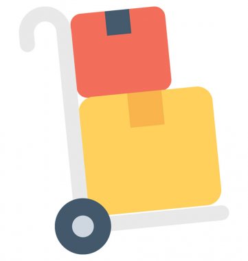 El kamyon düz vektör simgesi