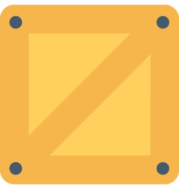 Ahşap kutu düz vektör simgesi