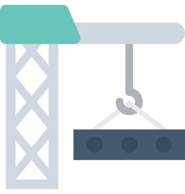 Kule Vinç düz vektör simgesi