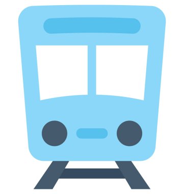 Kargo tren yassı vektör simgesi