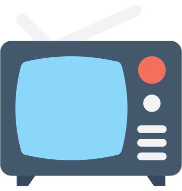 TV düz vektör simgesi