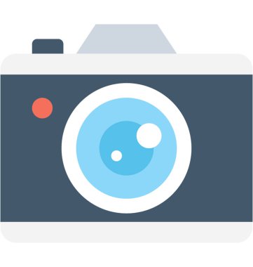 kamera düz vektör simgesi