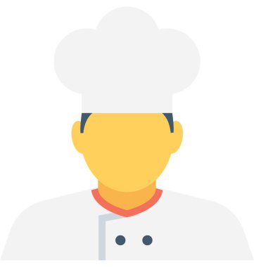 Şef Düz Vektör Simgesi