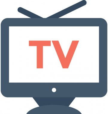 TV düz vektör simgesi