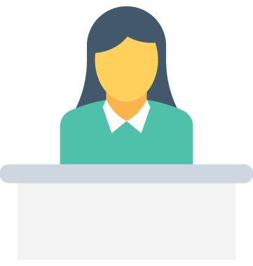 Resepsiyonist düz vektör simgesi