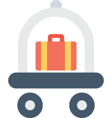 Hotel arabası düz vektör simgesi