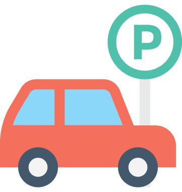 Otopark Düz Vektör Simgesi